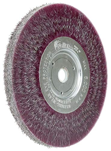 Image of Weiler 35105 6 inch Polyflex Encapsulated Narrow Face Crimped Wire Wheel, .0104 inch Steel Fill, 5 /8 inch-1 /2 inch Arbor Hole, Made in the USA (Pack of 2)