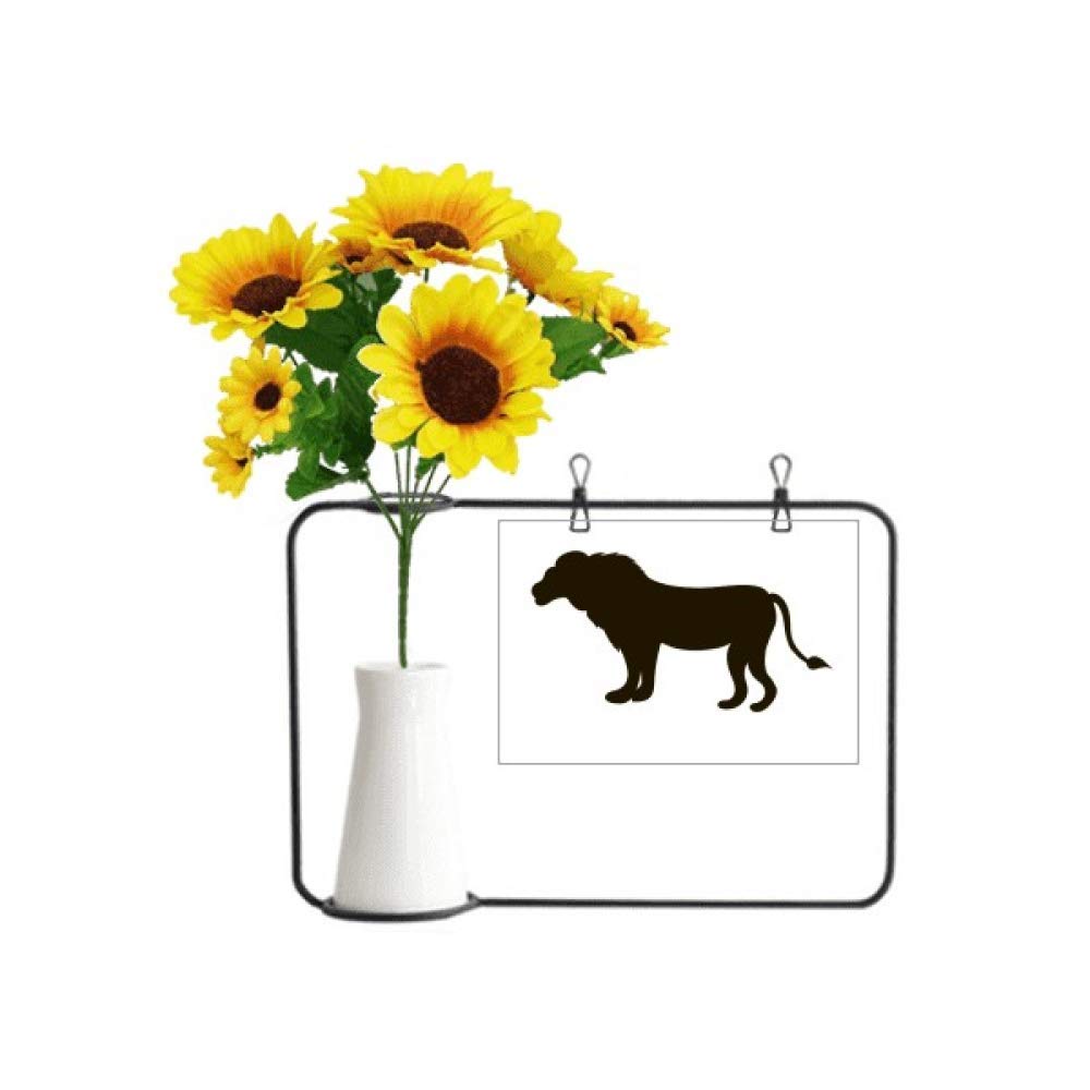 Carte de bénédiction lion noir avec son tournesol pour sublimer vos tables de fête