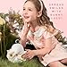 Bunny Lulu Keychain with Tin Cute Plush Bunny Keychain with Bow Adorable Charm for Bags Keys Handbags Gifts for Her (White with Big Bow(Blessing Tin & Bag))