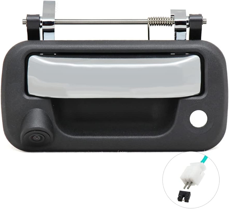 EWAY Tailgate Handle Backup Rear View Reverse Camera for Ford F150 2004-2014/Super Duty F250/F350/F450/F550 2008-2014 Explorer Sport Trac Lincoln Mark LT Pickup Truck Chrome(with Optional Guideline)