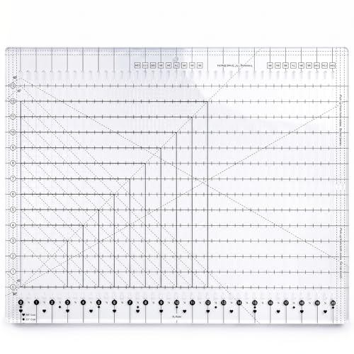 XL 17-3/4 x 22 Slotted Quilting Ruler Clear Precise LaserCut Acrylic NonSlip Extra Large Ruler Ideal for Long Arm Sewing Accurate Fabric Strip Cutting Patchwork & Crafting Template