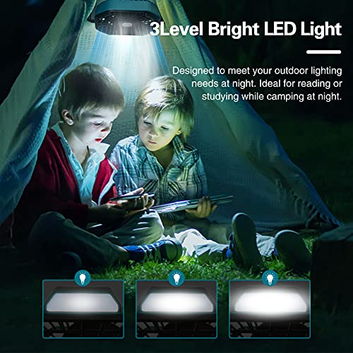 Conbola Portable Battery Operated Fan With Led Lantern, 10400Mah Outdoor Small Rechargeable Quiet Camping Fan, Personal Desk Fan Cooling Table Fan With Hanging Hook For Tent,Bedroom, Office(Green) #TOP4