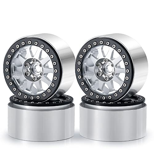 RCLIONS Aluminum RC 2.2" Beadlock Wheel Rim for AXIAL Wraith SCX10 TRX4