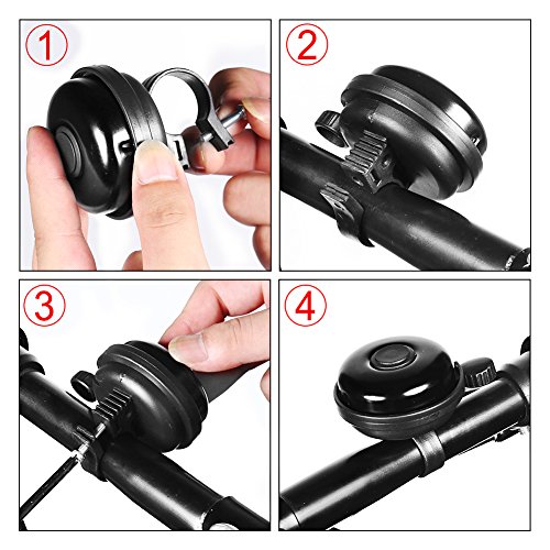 Classic Bike Bell, Aluminum Bicycle Bell, Loud Black-Right Hand Use-1 pack - Picture 7 of 253