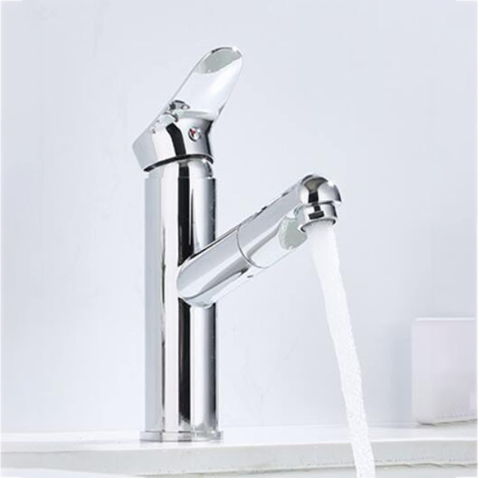CCXXYGWJ Grifo de baño con Grifo extraíble para Lavabo de baño, Grifo Monomando para Lavabo, Grifo Mezclador de Agua fría y Caliente, aireador, Grifo para Lavabo de baño, Grifo de Lavabo Cromado de