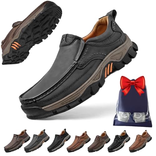 Enjerr Orthopedic Shoes Men, Enjerr Orthopedic Balance Shoes Men, Ideacloth Arch Support Genuine Leather Slip on Loafers