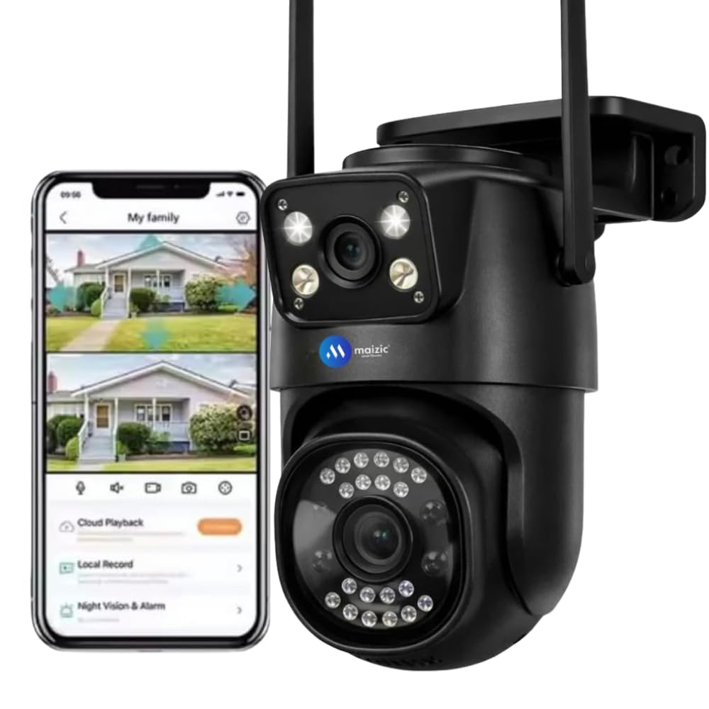 Maizic Smarthome Mini Supercam 4G Sim Based 5MP FHD Dual Lens/Dual Screen Outdoor CCTV Camera for Home with Color Night Vision, Motion Detection, Two Way Audio and Multi Users View (Black mini)-picture-15