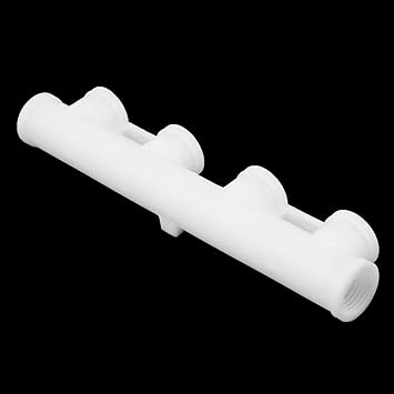 Ubersweet Plastic Water Dispenser Tube Adapter Pipe Connector Fitting Female Thread 1/2BSP 2pcs White
