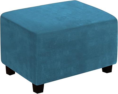 cjc Funda otomana rectangular, de terciopelo, otomana, para reposapiés, rectangular, funda de almacenamiento extraíble, protector de muebles suave,