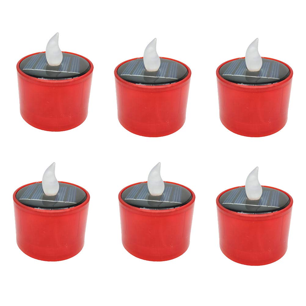 6pezzi Candele LED Solari senza Fiamma Tremolanti Gialle Impermeabili Luce Candela Lampada Candela Solare Lampada Elettrica Lumino LED Luce