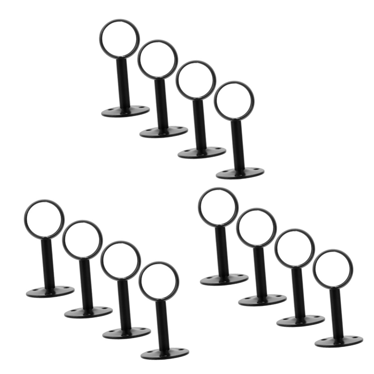 ULTECHNOVO 3 Ensembles Porte-Poteau De Placard Support Porte-Canne À Bride Cintres De Tringle À Rideau Accessoire De Salle De Bain Acier Inoxydable Black 4 Pièces * 3