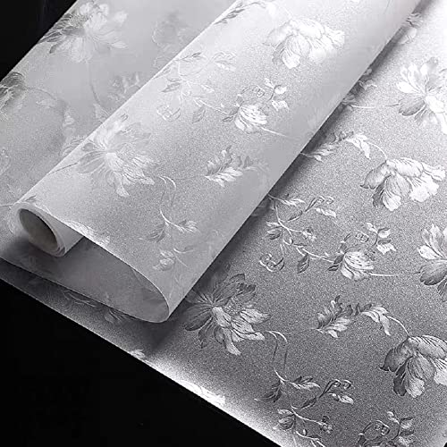 PRIVAC-Vinyl-Self-Adhesive-Window-Films-for-Glass-Privacy-Frosted-Glass-Film-Decorative-Window-Sticker-Window-Tinting-for-Home-Office-Glass-Bathroom-Living-Room-Frosted-Flowers-12x36-Inch