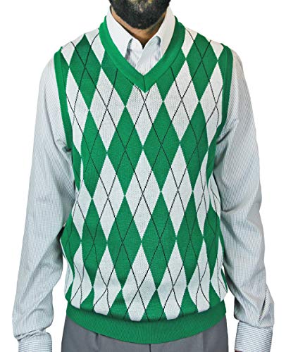 Blue Ocean Big Men Argyle Jacquard Sweater Vest-5X-Large Green