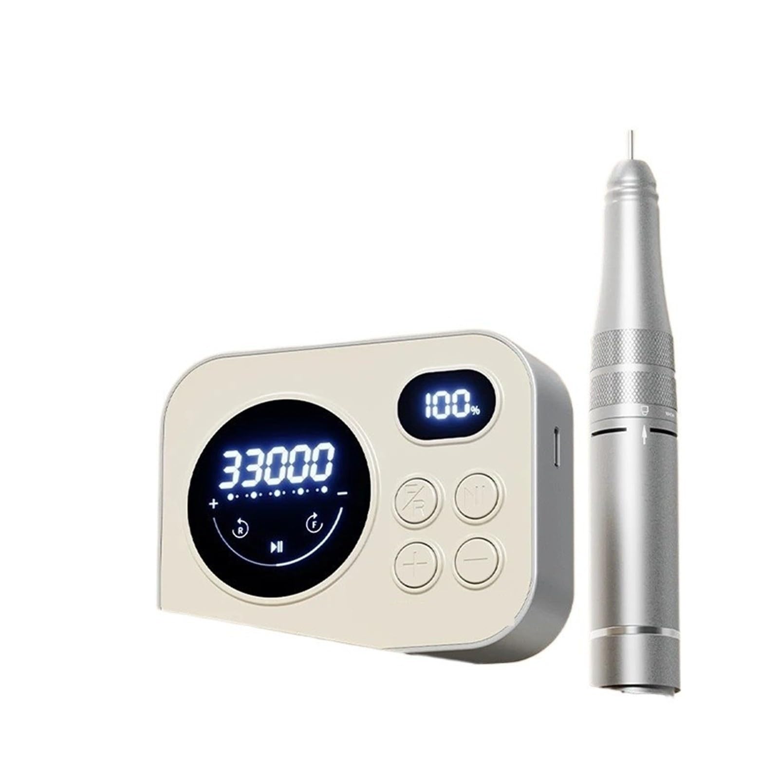 Trapano per unghie, Lucidatura portatile per lime per trapano elettrico per unghie da 35000 giri/min ricaricabile(Silver)