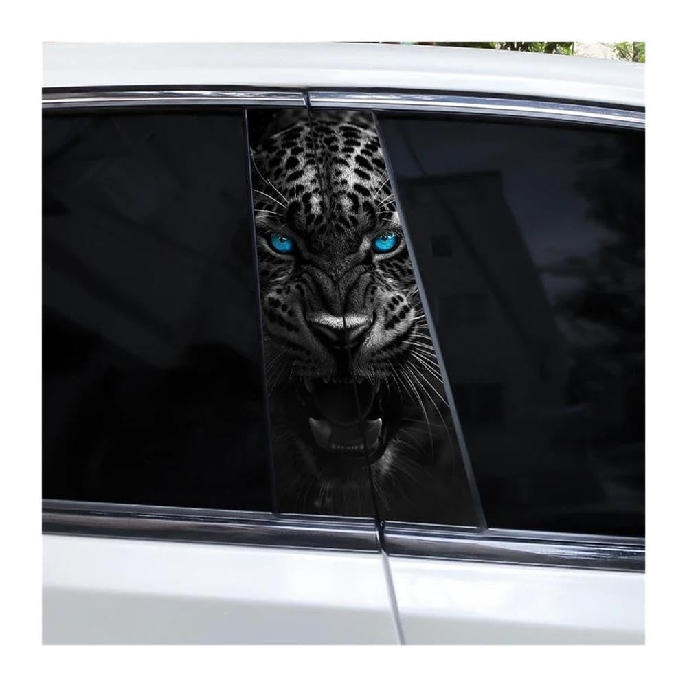 Body Parts 2pcs Ferocious Animal Car B Pillar Decal Waterproof Car Door Pillar Sticker(I)
