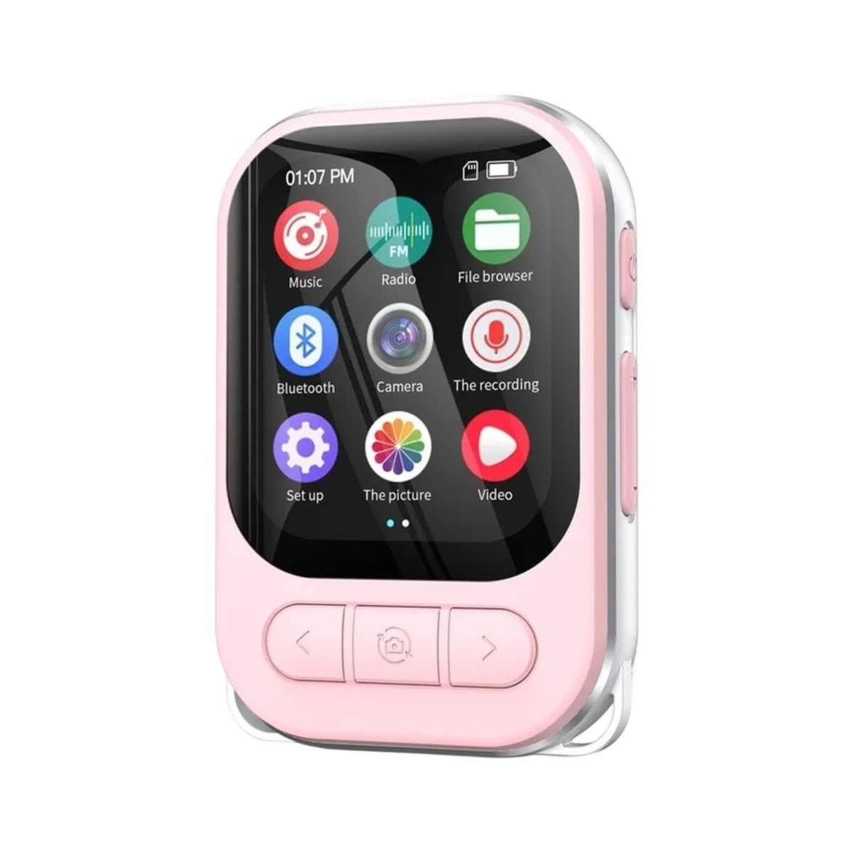 64GB Camera MP3 Player BIIuetuoth Touch Screen MP4 HiFi Lossless Music Player Built-Speaker Video FiM Raydi0 Recording Pink