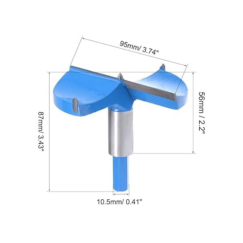Miniatura 6 de Taladro de posicionamiento de la broca de perforación de 0.866 in Forstner Brocas de carburo de tungsteno Agujero de madera Sierra Bisagra