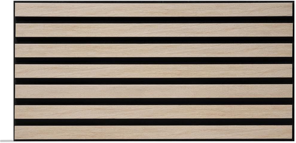 Rebel of StylesUltrAcoustic Eco Tile Natural Oak Effect - Recycled Felt & Polystyrene 3D Slat Wall Panel Tile Cladding - Soundproofing Panels for Interior - 30pcs 5.05m² - Panel Size 58cm x 29cm