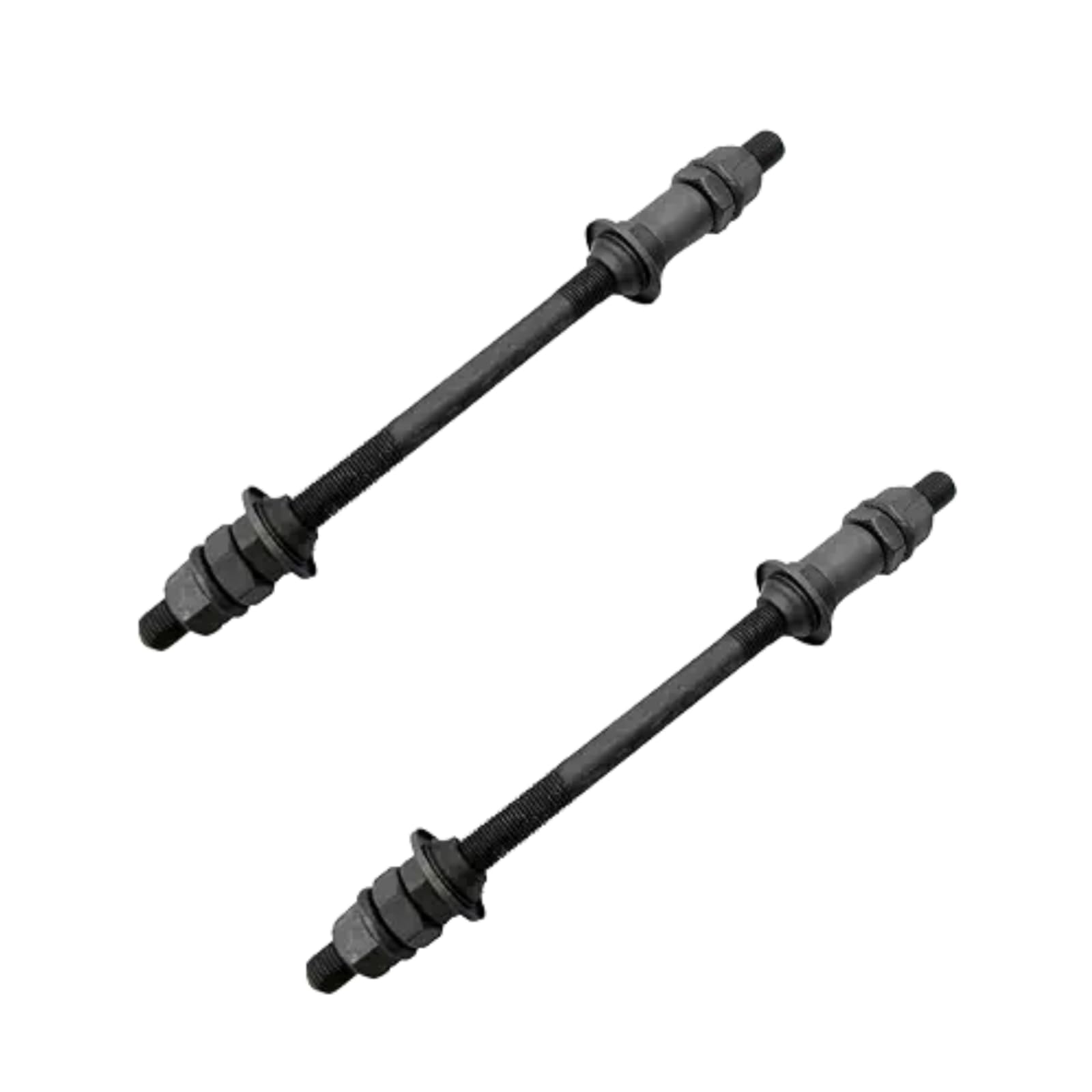 Mooff 2Pcs Black Bike Axle 190MM for Bicycle Multiple Speed Rear Hub Axle 3/8 Inch,26 TPI Hub Shaft Conical Lock Nut Washer Kit Hubs Wheels and Accessories Cycling,Wheels and Accessories