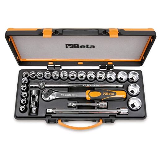 BETA Steckschlüssel-Satz 920A/C20X 1/2 Zoll, vierkant mit Umschaltknarre, 25-teilig, 1 Stück, 9200950