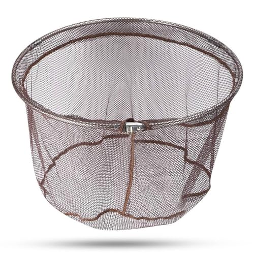 Tête de Filet de Pêche D'atterrissage Pliante Extérieure, Filet de Cage de Coulée Dépuisette Piège à Appâts de Pêche Crevettes D'écrevisses Pliables...