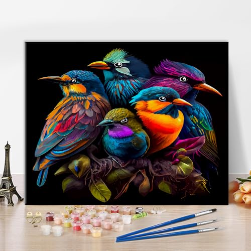 DIY Bird Paint by Numbers Kits Bird Family Paint by ...