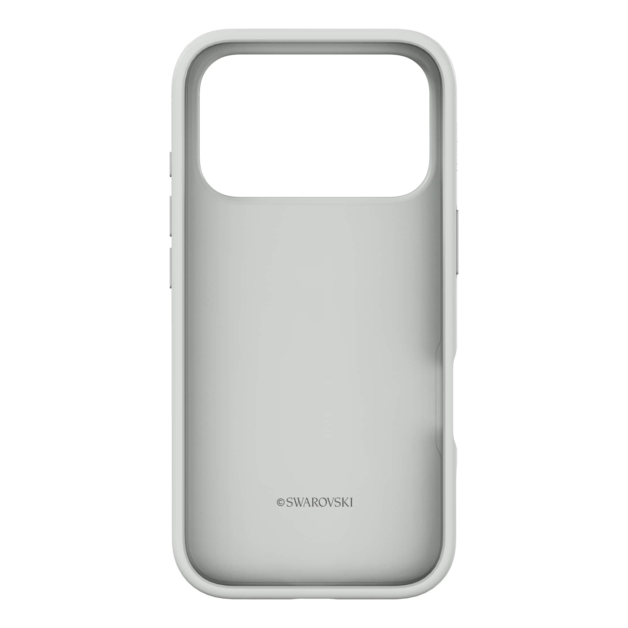 Swarovski Funda para Smartphone High, iPhone 17 Pro, Accesorio Móvil, Cristales en Tono Plateado, Compatible con iPhone 17 Pro y Cargadores Oficiales Apple, Colección High, Tono plateado