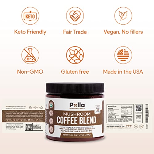 Drops Of Nature Green Tea Extract 1000Mg | Pella Nutrition Organic Mushroom Coffee | Bundle #TOP7