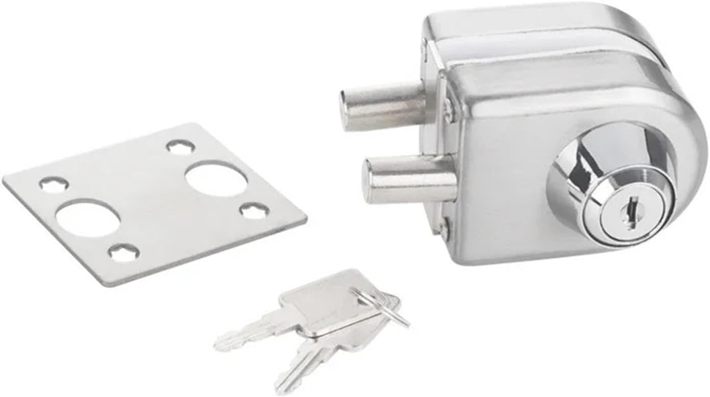 Stainless Steel Glass Door Lock Free Punch Bolt Mortise Hardware 1Pcs(D)