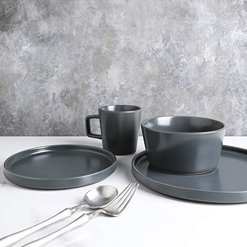 Stone Lain 32 Piece Stoneware Dinnerware Set, Service For 8, Gray Matte #TOP2