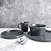 Stone Lain Coupe Stoneware Dinnerware Set, Service for 4, Gray Matte
