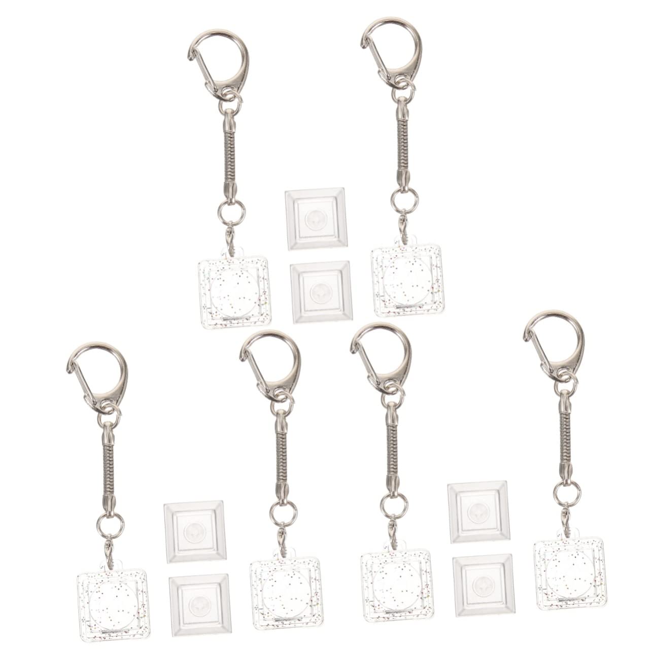 SAFIGLE 3 Sets Mechanical Key Locket Keychain Clear Frames Mariposas Decorativas Para Pared Ocean Decor Backpack Purse Keychain for Keys Music Keyboard Plastic Metal Hanging Bag