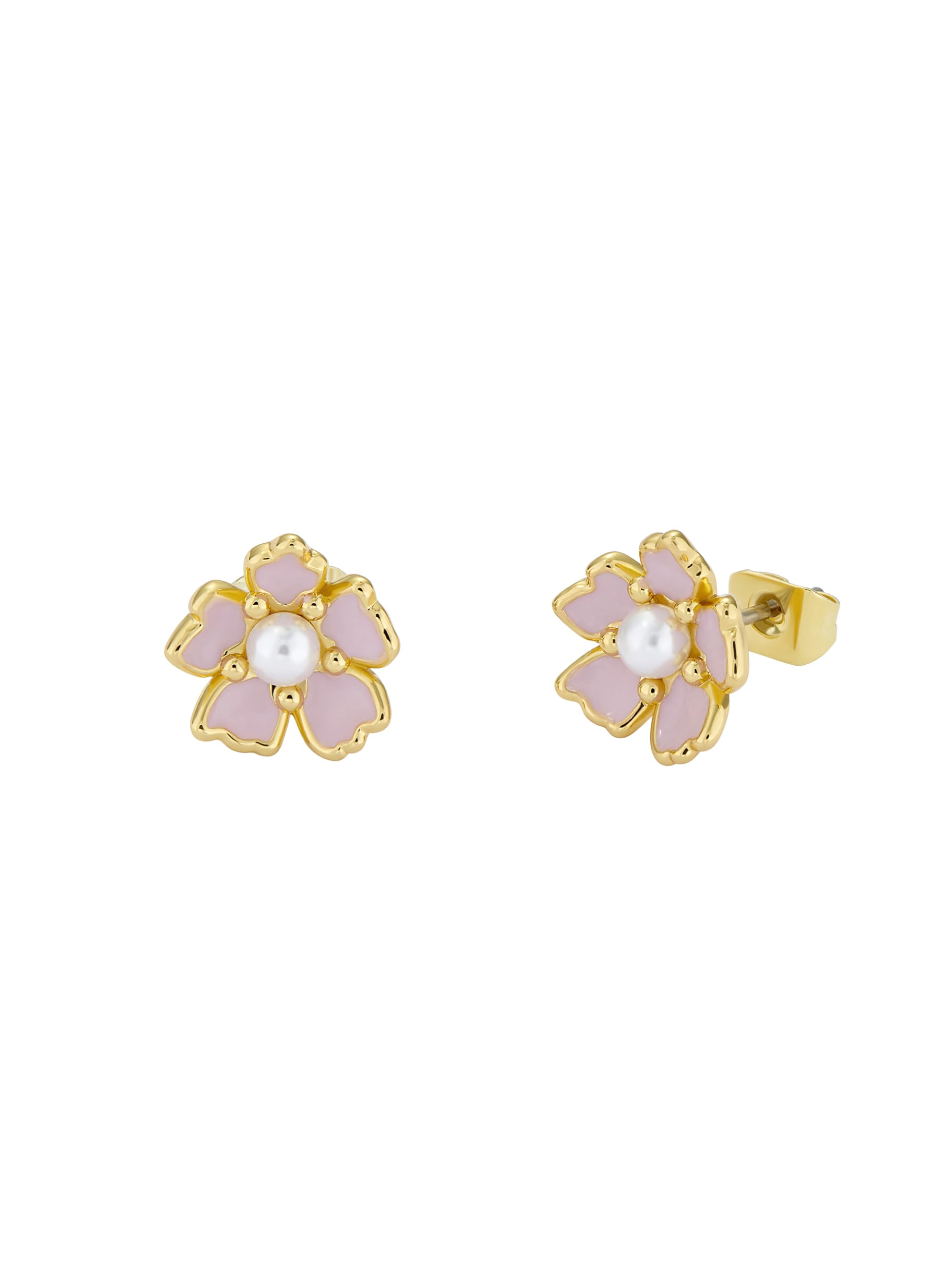 Ted BakerLondon Peti Painted Flower Stud Earrings For Women (Light Pink/Pearl)