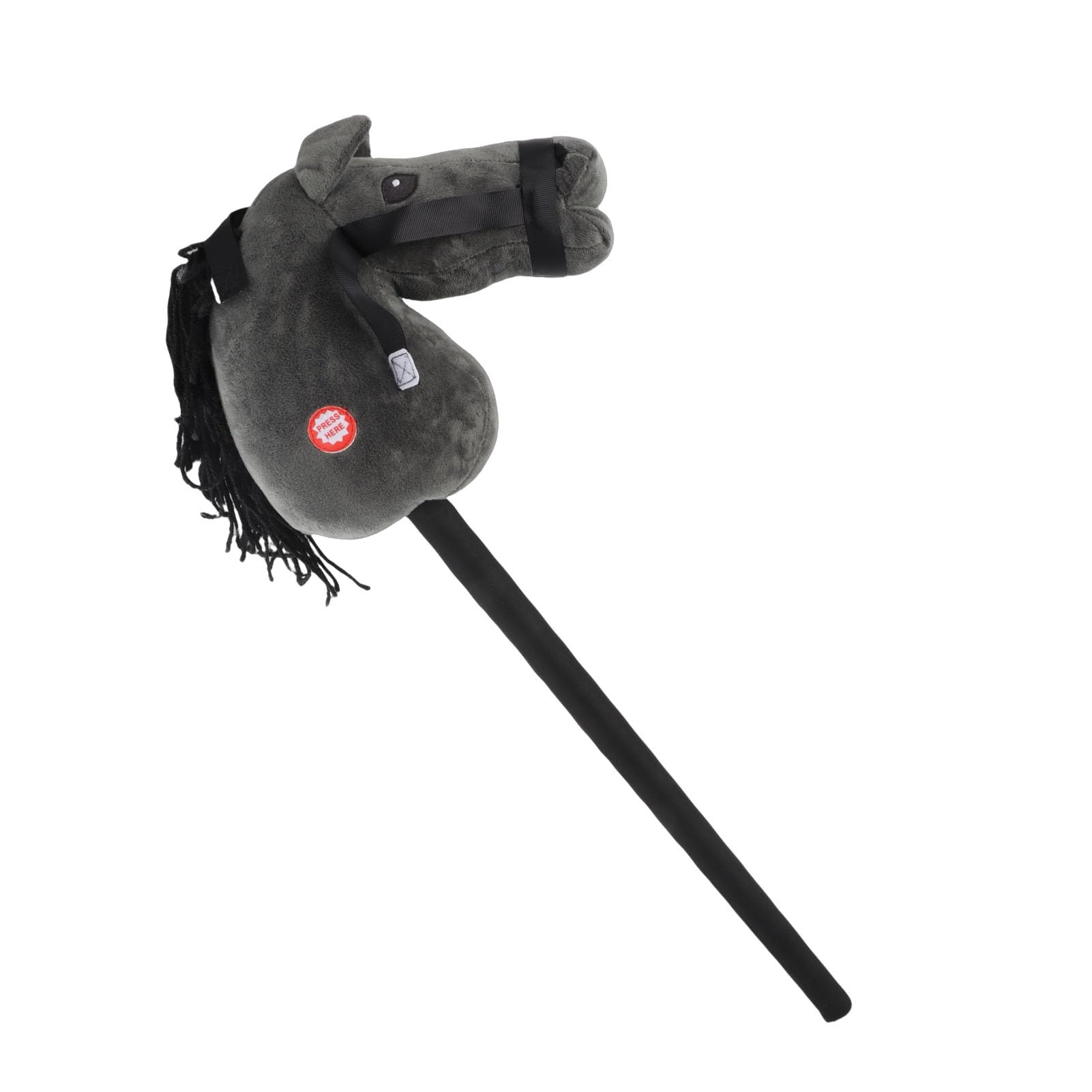 Hidyliu Peluche Bastone da Cavallo Giocattolo Morbido e Confortevole Testa di Cavallo con Funzione Sonora per Bambini Gioco Interattivo 70 Cm (Nera)