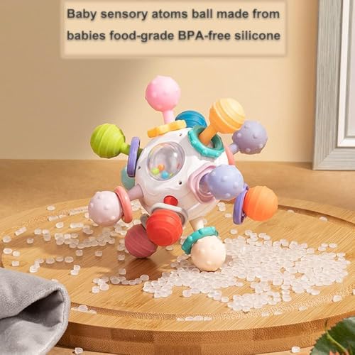 Image of Baby Montessori Sensory for 0-6 6-12 Months, Baby Teether Teething for Babies 0 3 6 9 12 18 Months, Newborn Infant Learning Developmental Gifts for 1 2 Year Old Boys Girls (Dark Blue)