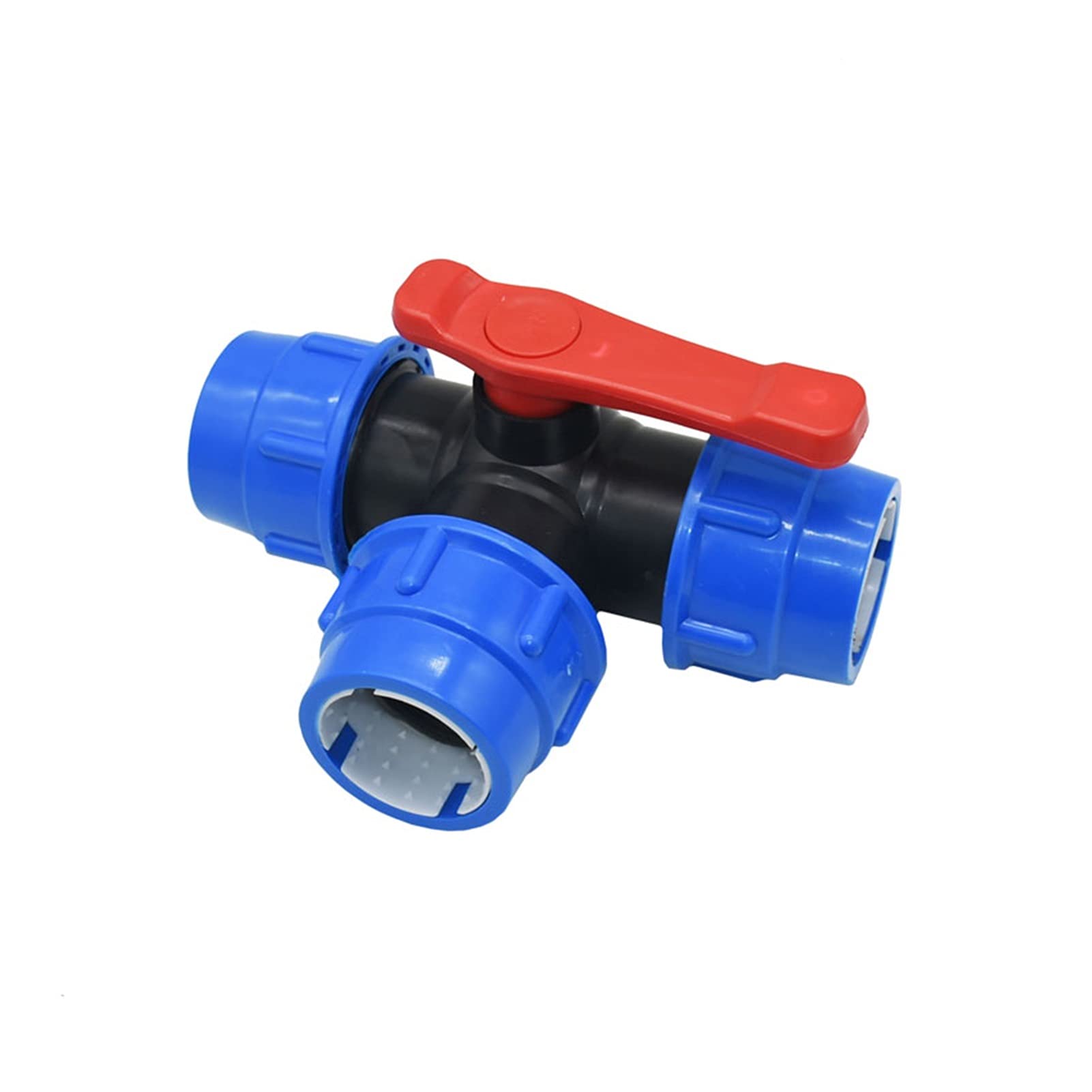 Kuchnia wąż ogrodowy typu T 32/40/50/63 mm rura PE trójdrożny zawór kulowy kran ogrodowy trójdrożny kolektor DN25 DN32 DN40 DN50 złącze 1 (kolor: 40 mm)