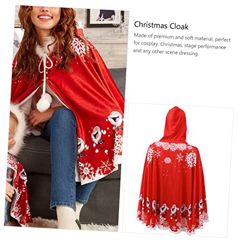 NOLITOY 1 Peça Capa De Natal Preta De Noel Trajes De Noel Poncho Capuz Capa De Cosplay De Natal Capa