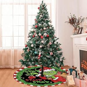 Christmas Tree Skirt, Green Monster Tree Skirt, Indoor Outdoor Christmas Decoration for Xmas Holiday Christmas Decorations (60 inches) Christmas Tree Skirt Green Monster Tree Skirt Indoor Outdoor Christmas Decoration for Xmas Holiday Christmas Decorations 60 inches