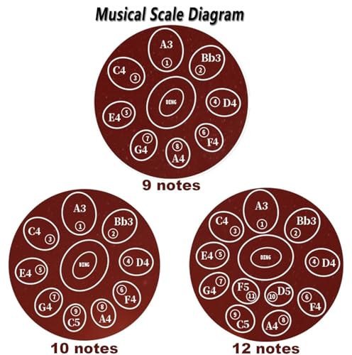 Handpan de acero premium 22 pulgadas 10 notas D Minor Kurd miniatura 2
