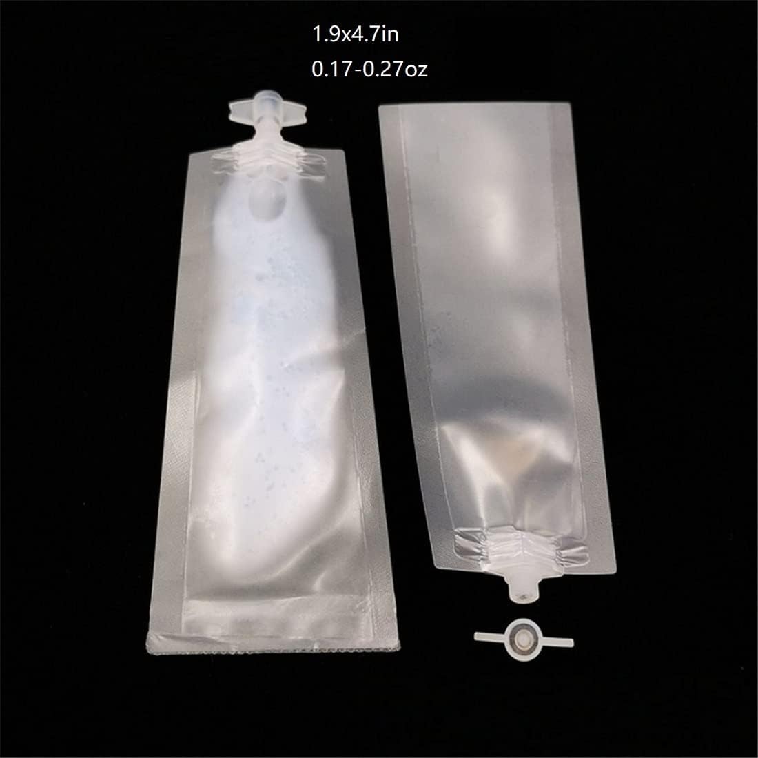 NATX 50Pcs 0.17oz Matte Cream Shampoo Perfume Cosmetic Liquid Spout Pouches Heat Seal Portable Travel Liquid Clear Plastic Empty Packaging Bag Divide bag 5ml