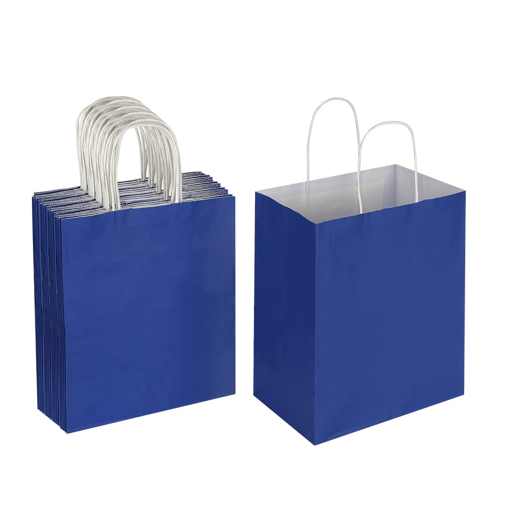 Oikss Lot De 50 Petits Sacs En Papier Kraft Gris Avec Poignées Pour Anniversaire, Mariage, Courses, Magasinage, Loisirs Créatifs, Sacs Cadeaux (gris Argenté) De 13 X 8,2 Cm