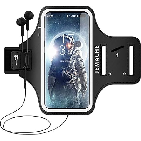 Galaxy S24 S23 S22 S21 Armband, JEMACHE Gym Workouts Running Phone Arm Band for Samsung Galaxy S20 S21 S22 S23 S24 5G Fits Otterbox Defender Case Cover