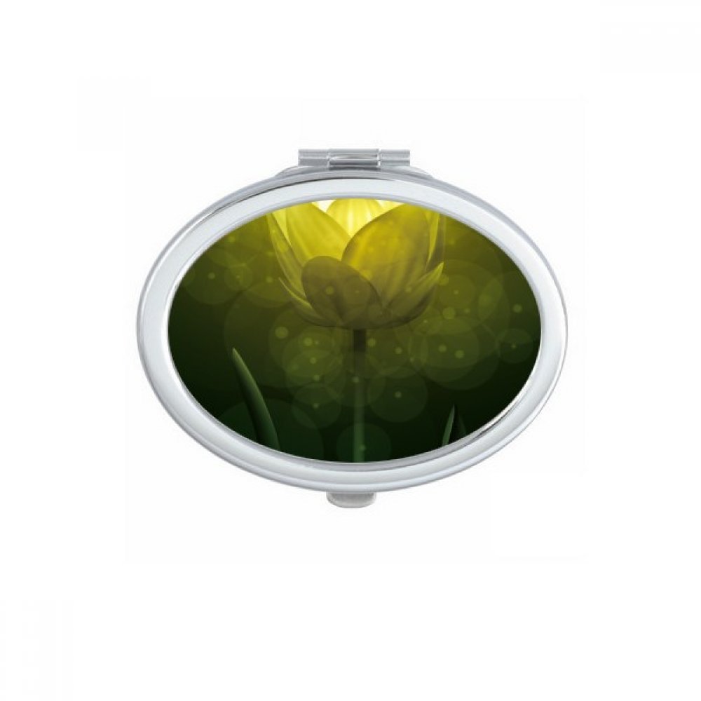 Miroir de poche ovale tulipe verdure pour retouches beauté lors de vos déplacements quotidiens