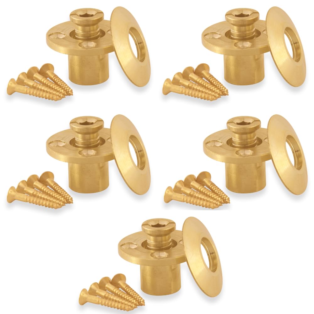 The Door Bull Wood Deck Brass Anchor with Collar for Pool Safety Cover.