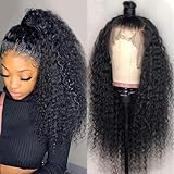 360 Lace Front Wigs Human Hair Deep Wave 360 HD Full Lace Wigs with Pre-Plucked Baby Hair - Natural Color - 20 inch