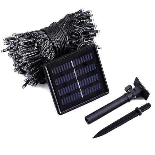 Dr.JIEER Guirnalda de luces solares para jardín al aire libre, 100 luces LED de cerezo al aire libre, impermeables, 8 modos, boda, decoración de fiesta (blanco cálido) (100 luces solares) Cover