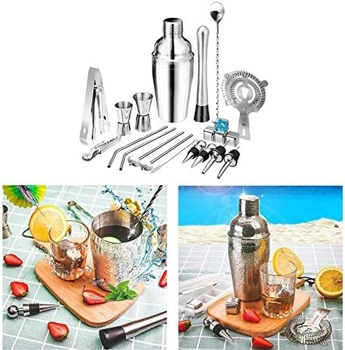 Kit de bartender 22 piezas con coctelera y herramientas miniatura 5