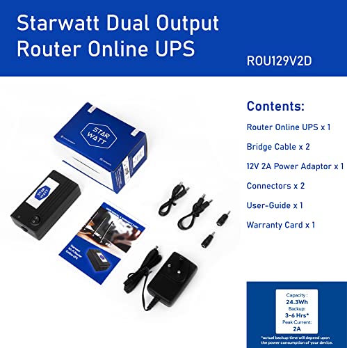 Image of Mini UPS for 12V < 2A & 9V < 1A for All Brand Routers, Modem, ONT Onu | 3-6 Hours Backup | Uninterrupted Power Backup for Network Devices