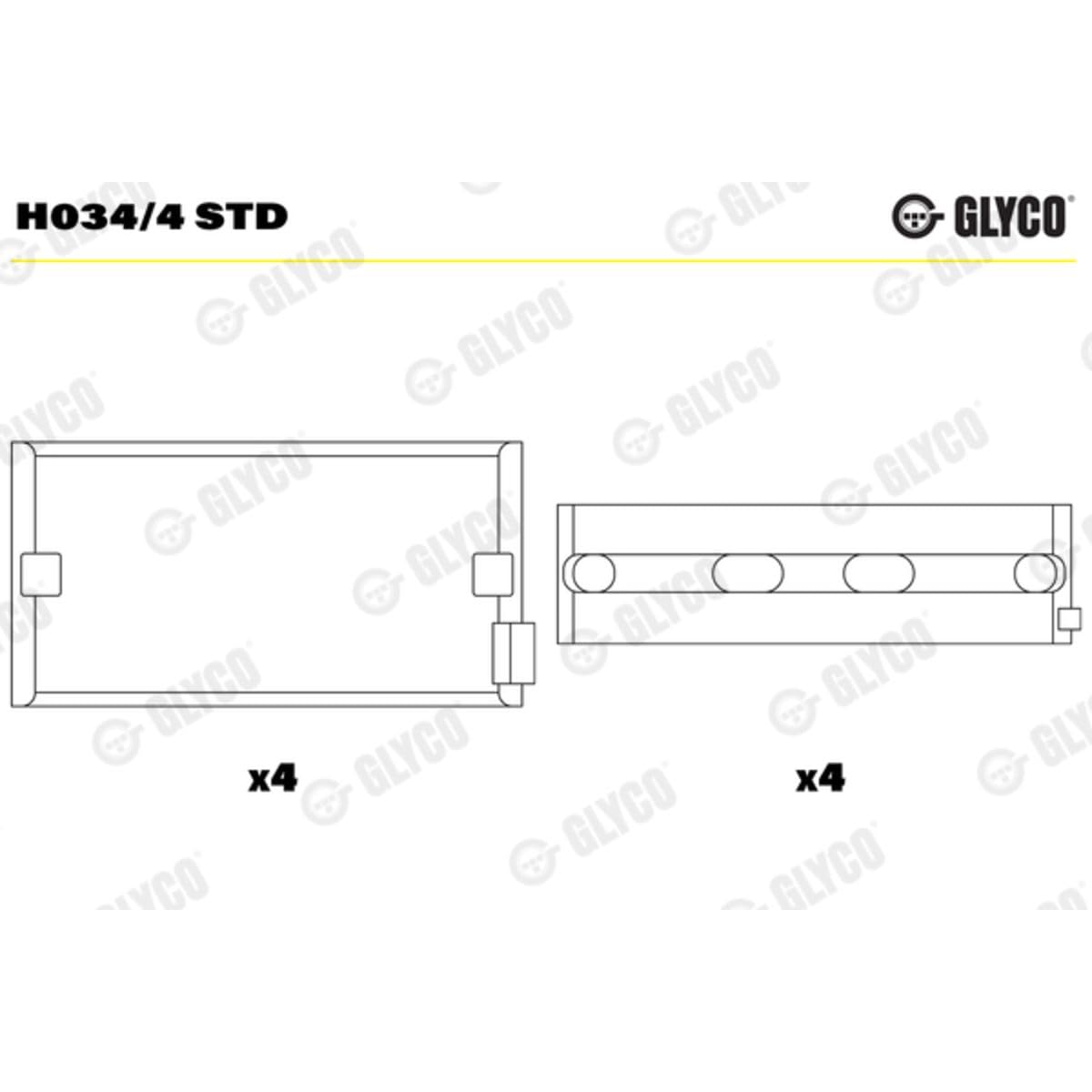 Cuscinetto Albero A Gomiti Glyco H034/4 STD