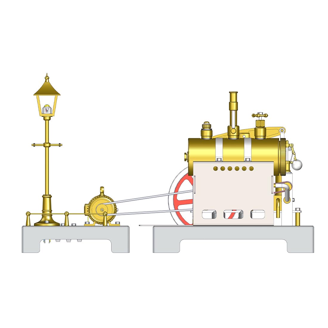 Dampfgenerator Mini Retro Dampfmotor & Lampen Szenen - Experimentelles Lernspielzeug für Dampfmaschinen-Modellbau